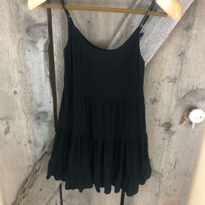 Aritzia Talula Black Mini Ruffle Dress Size XXS